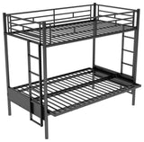 Gewnee Twin over Full Metal Bunk Bed, Multi-Function in Black