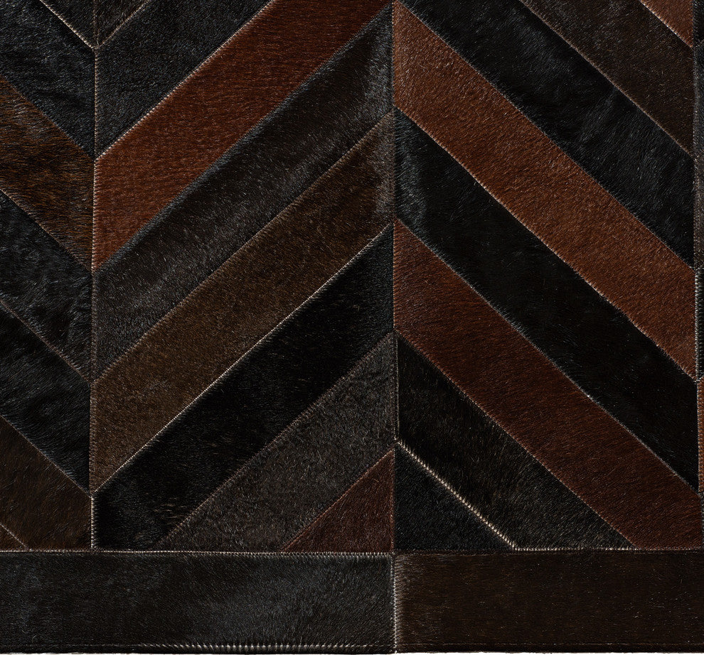 Cowhide Patchwork Rug, Apollo, Cassiterite, 9'x12'
