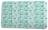 Beach Vacation Fishwich Coastal Print Bath Mat, Teal, 21"x34"