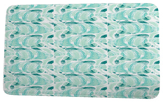 Beach Vacation Fishwich Coastal Print Bath Mat, Teal, 21"x34"