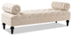 Lewis 60" Tufted Bolster Arm Entryway Bench, Sky Neutral Beige Polyester