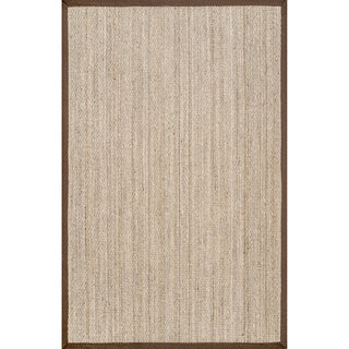 Nuloom Jute and Sisal Elijah Seagrass With Border Area Rug, Brown 5'x8'
