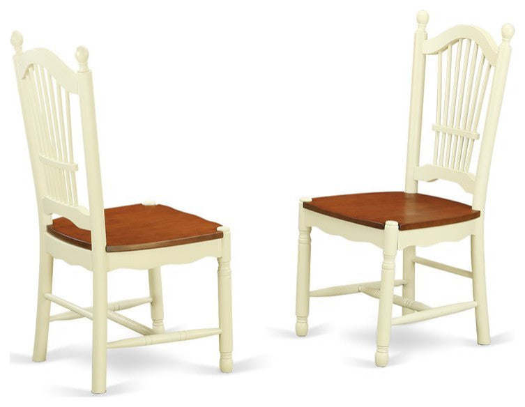 East West Furniture Avon 5-piece Wood Dining Room Set in Buttermilk and Cherry