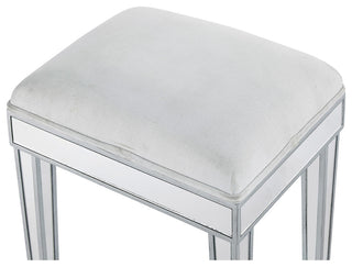 Dressing Stool 18" Wx 14" D X 18" H, Antique Silver Paint