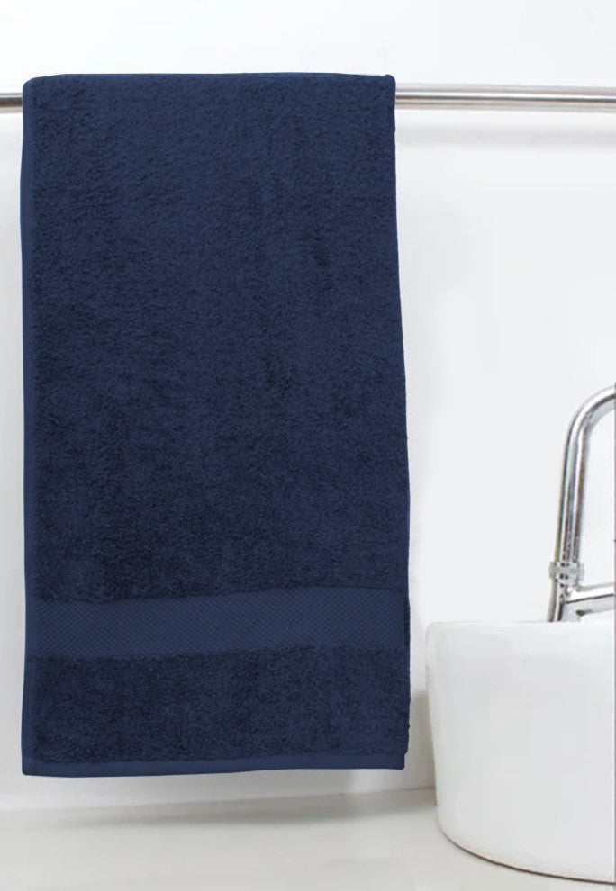 Organic Cotton 650 GSM Plush Feather Touch Quick Dry Bath Sheet, Insignia Blue, Pack of 3