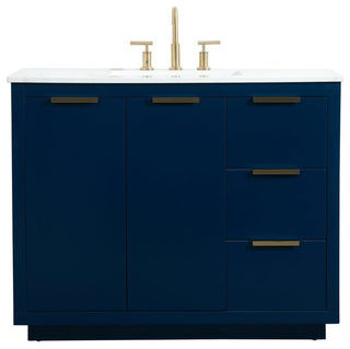 Bethany Single Bathroom Vanity, Blue, 42"