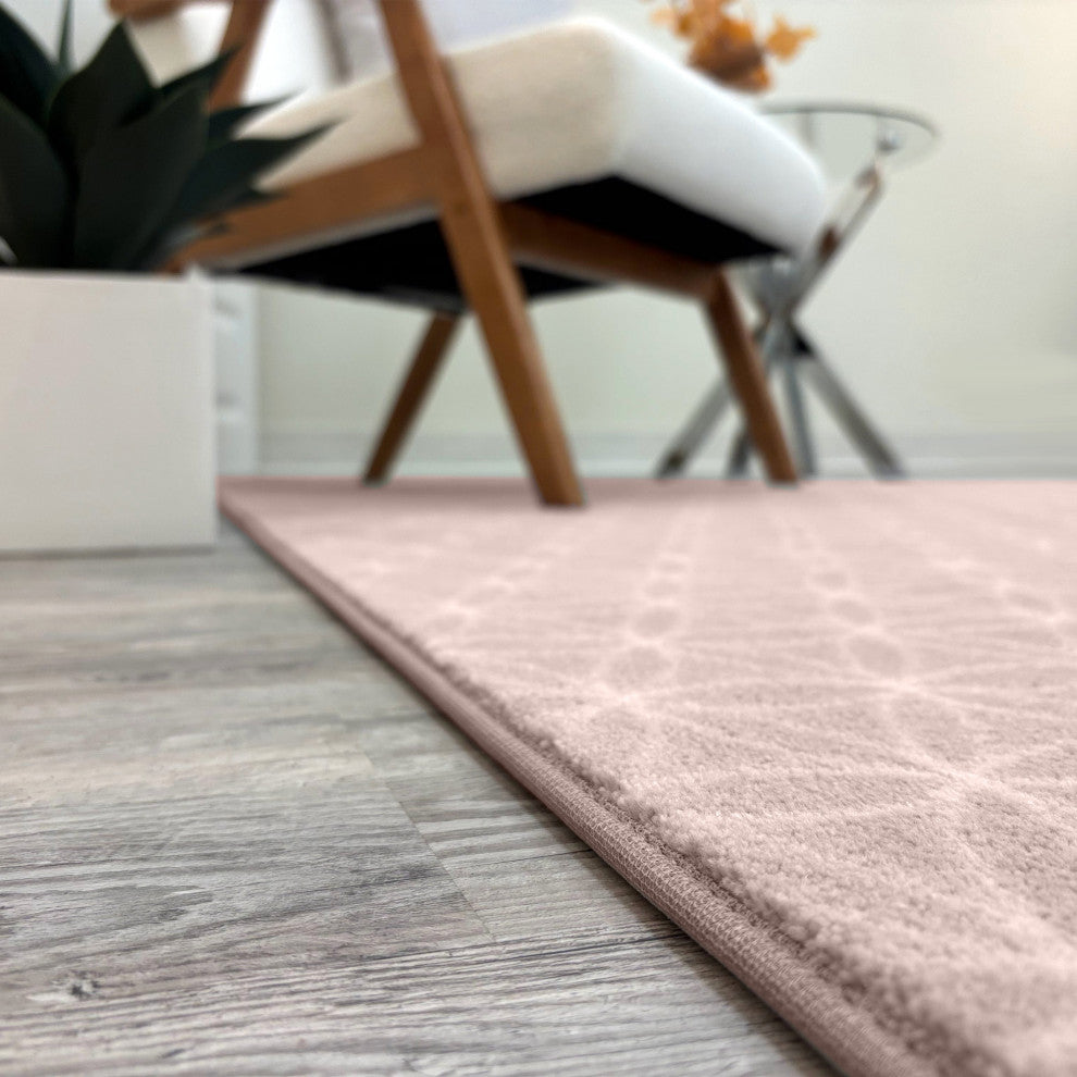 EYELET Soft Tactesse Nylon Area Rug with Anti-Stain Protection, Pink Slipper, Xxl: 12'x22'