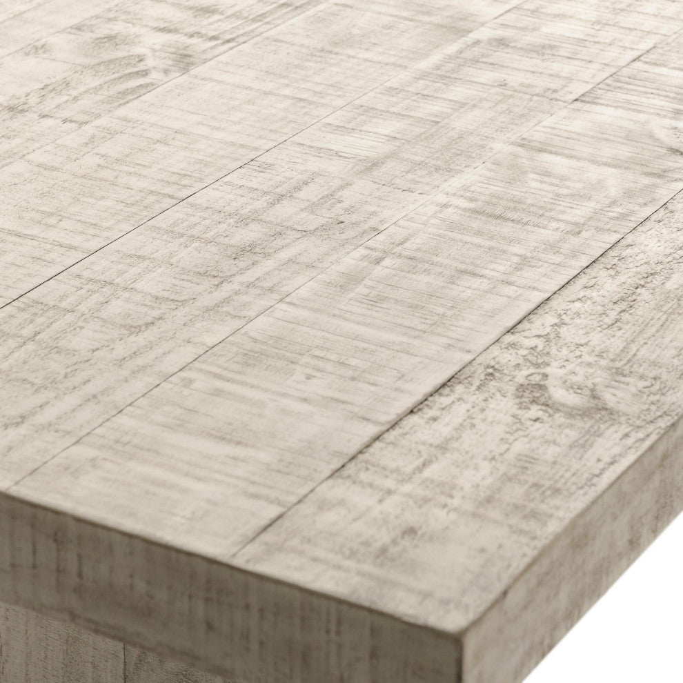 Kosas Home Lynx 94" Reclaimed Pine Wood Dining Table, White