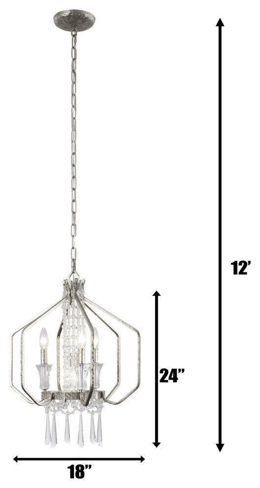 Varaluz 270P04 Barcelona 4 Light 18"W Crystal Taper Candle Single - Transcent