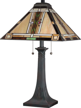 Quoizel TFNO6325VA Two Light Table Lamp, Valiant Bronze Finish
