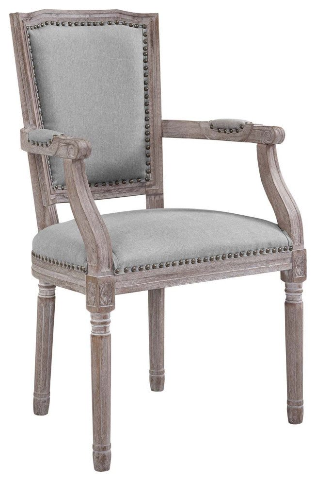Light Gray Penchant Dining Armchair Upholstered Fabric Set of 2