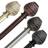 Telmo 1" Curtain Rod, Bronze, 160-240"