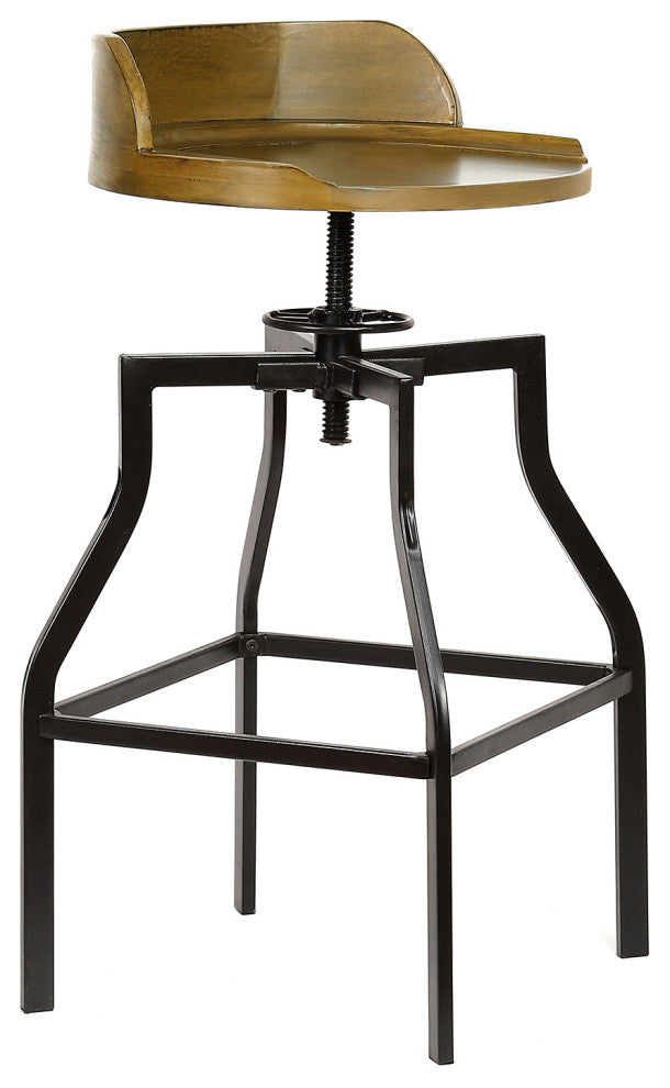 Marais Adjustable Barstool - Harvest Oak/Black