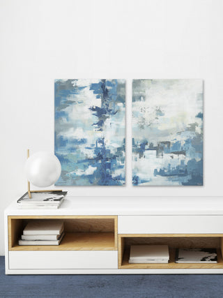 Matching Blue Hues Diptych, 60"x45"