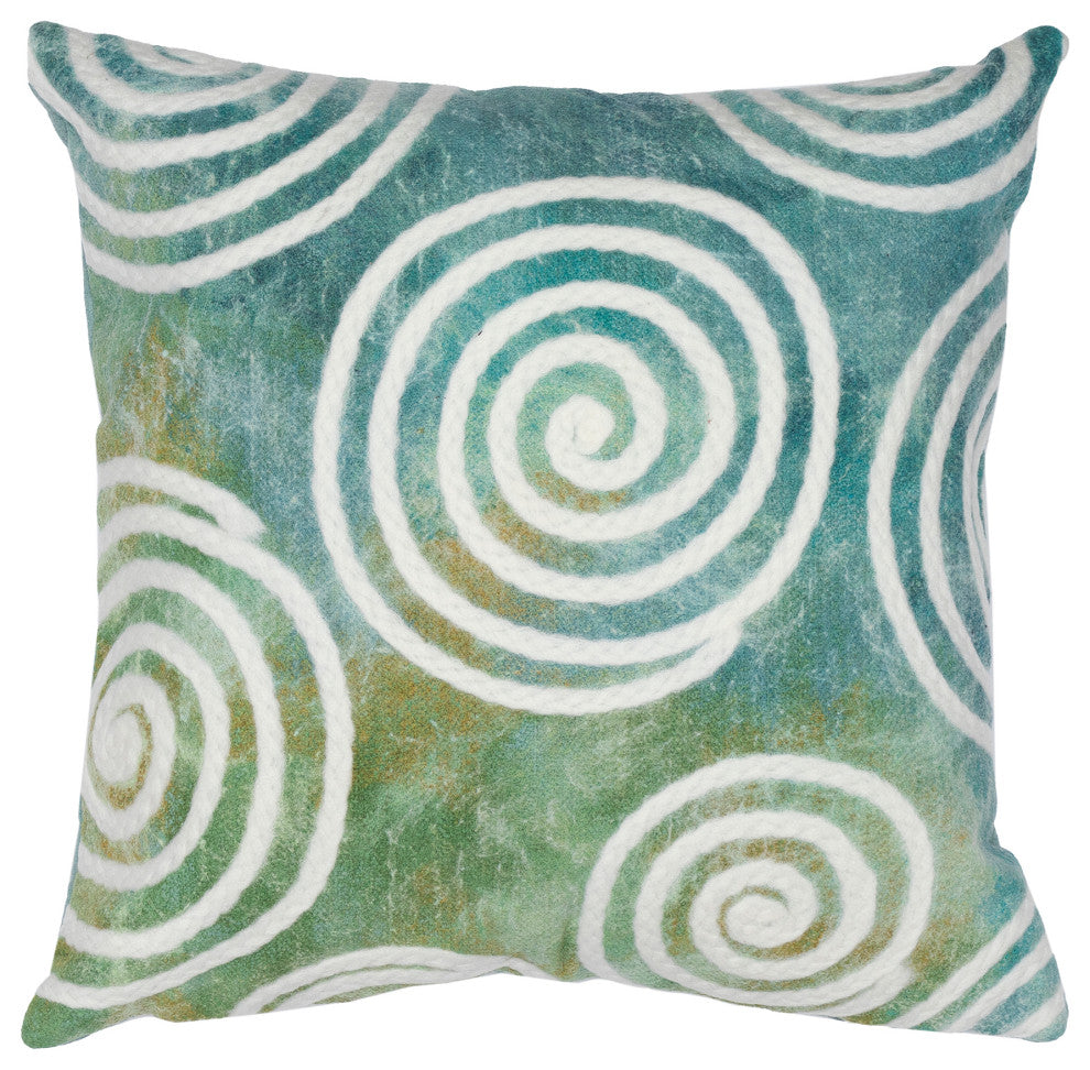 Visions IV Curl Indoor/Outdoor Pillow Aqua 20"x20"