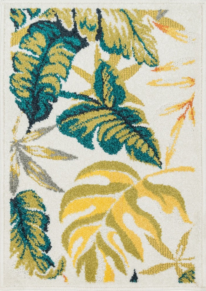 Ivory Teal Yellow Gray Terrace Area Rug by Loloi II, 2'5"x3'9"