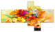 Fantastic Colorful Gerbera Flowers, Floral Canvas Print, 60"x32", 5 panels
