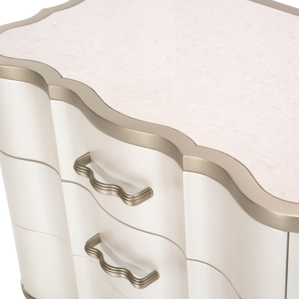 London Place 3-Drawer Nightstand - Creamy Pearl