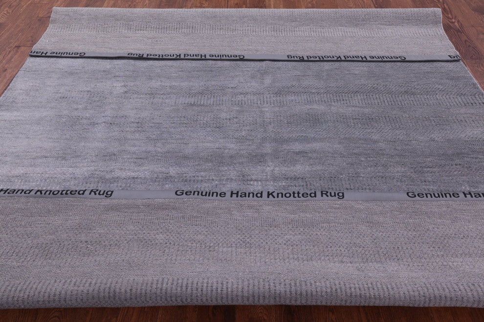 8' 3" X 10' 2" Savannah Grass Handmade Wool and Silk Rug Q11441