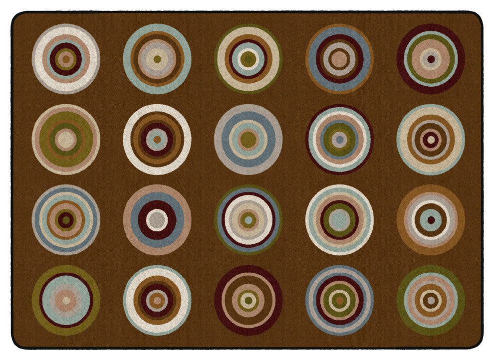 Flagship Carpets FA1310-32FS 6x8'4 Color Rings Earth Tone Rug