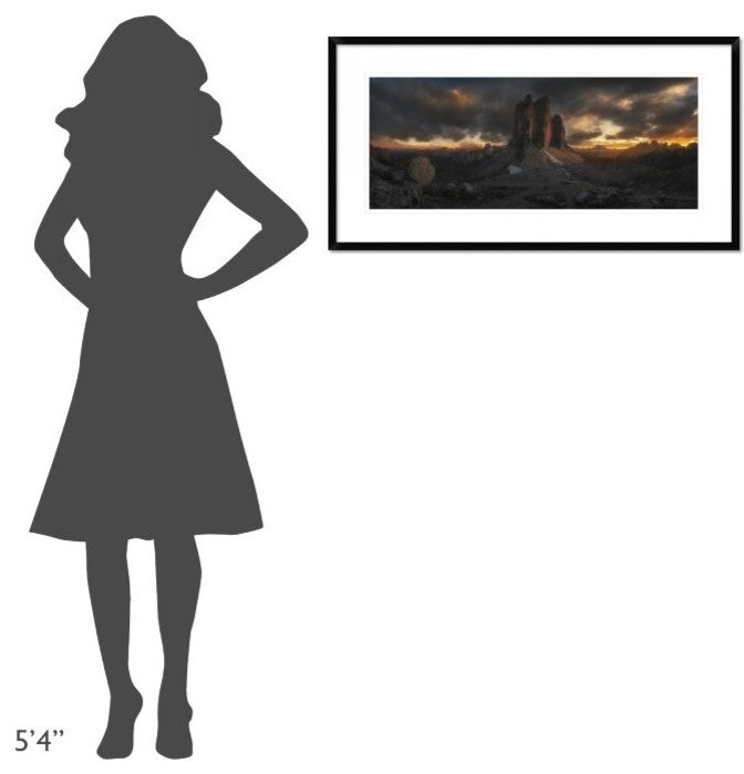 "Tre Cime" Framed Digital Print by David Martin Castan, 38"x20"