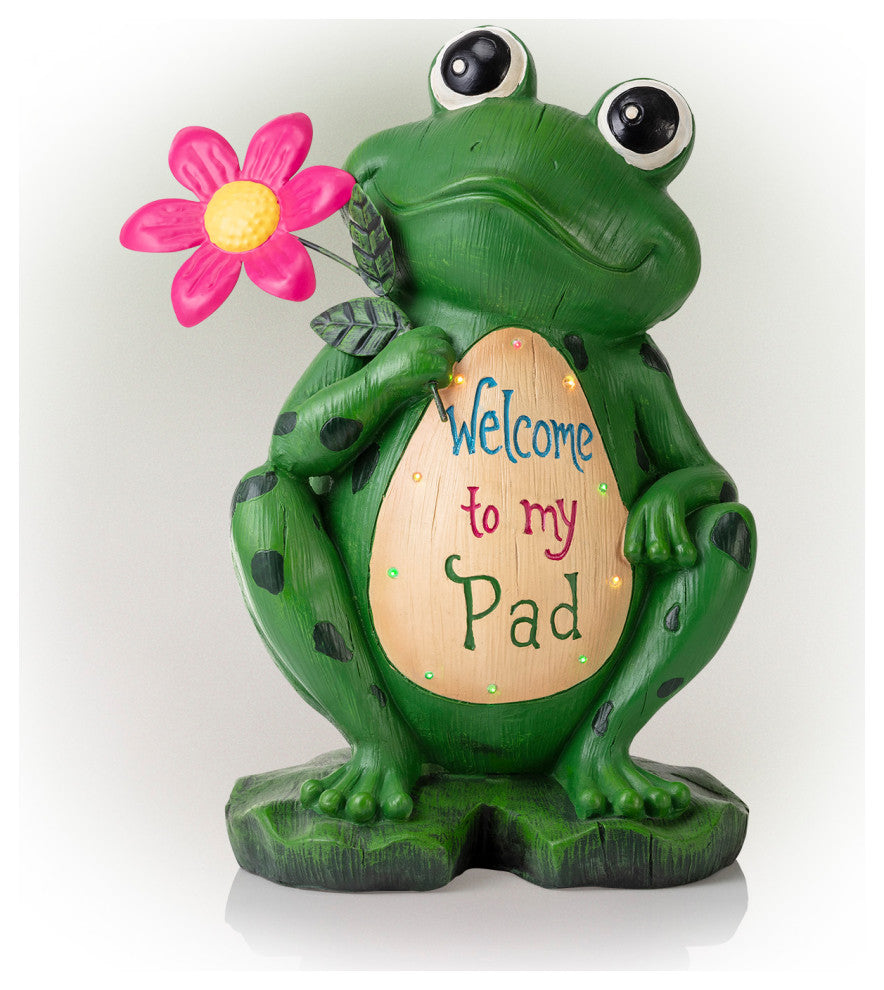 Welcome To My Pad' Frog Statuary, 18"