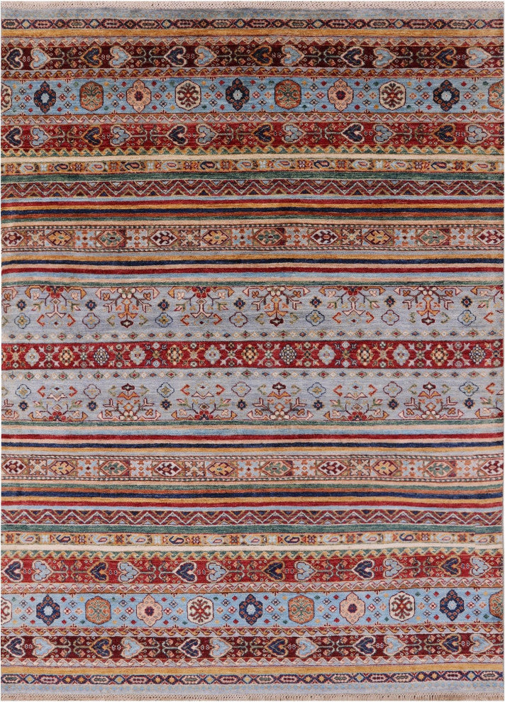 5' 10" X 7' 8" Super Kazak Khorjin Hand-Knotted Rug Q7516