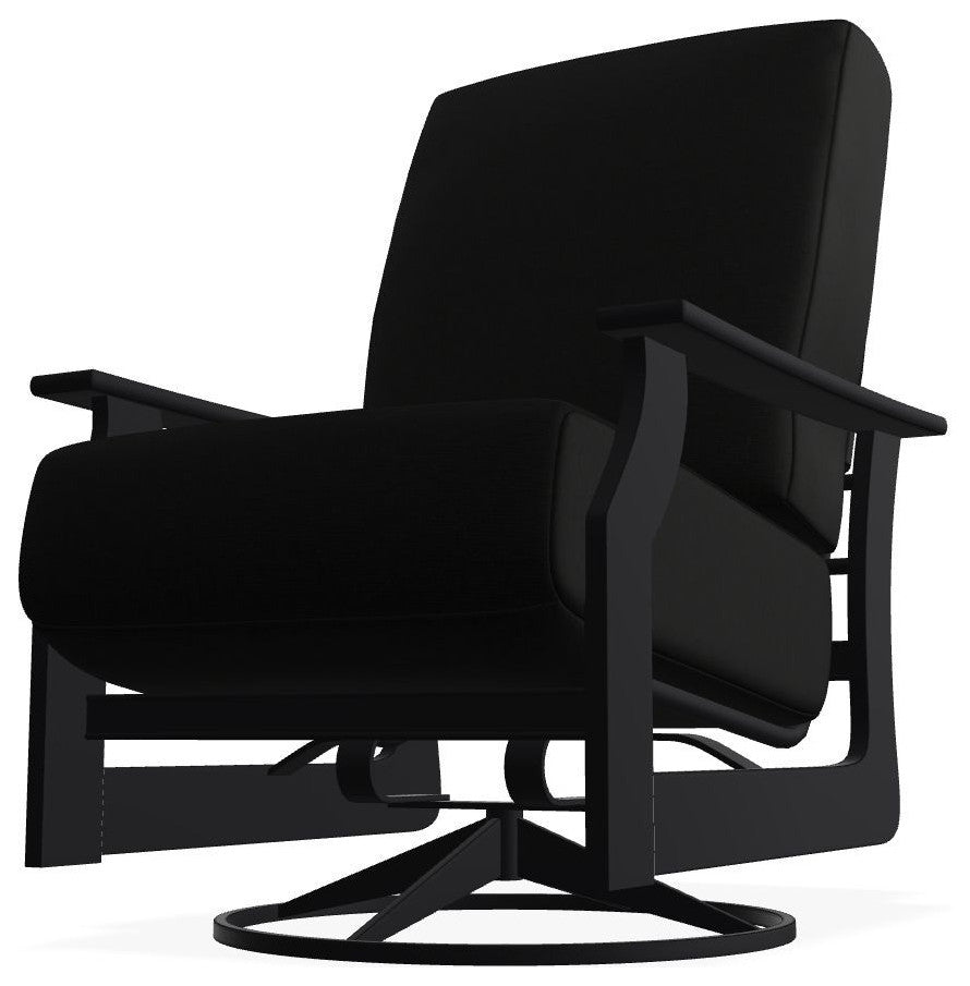 St. Catherine Deep Seat Outdoor Swivel Rocker, Black/Black