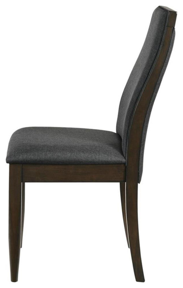 Coaster Wes Fabric Upholstered Side Chair Gray and Dark Walnut