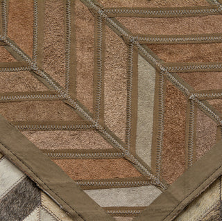 Cowhide Patchwork Rug, Plutus, Taupe, 5'x8'