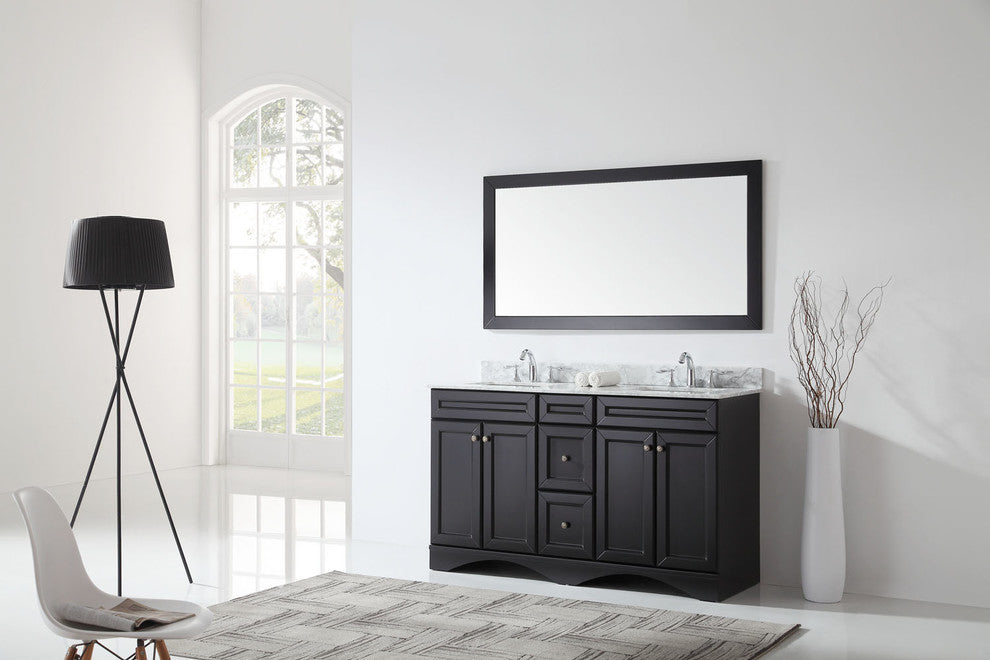 Talisa 60" Double Bathroom Vanity Set, Espresso