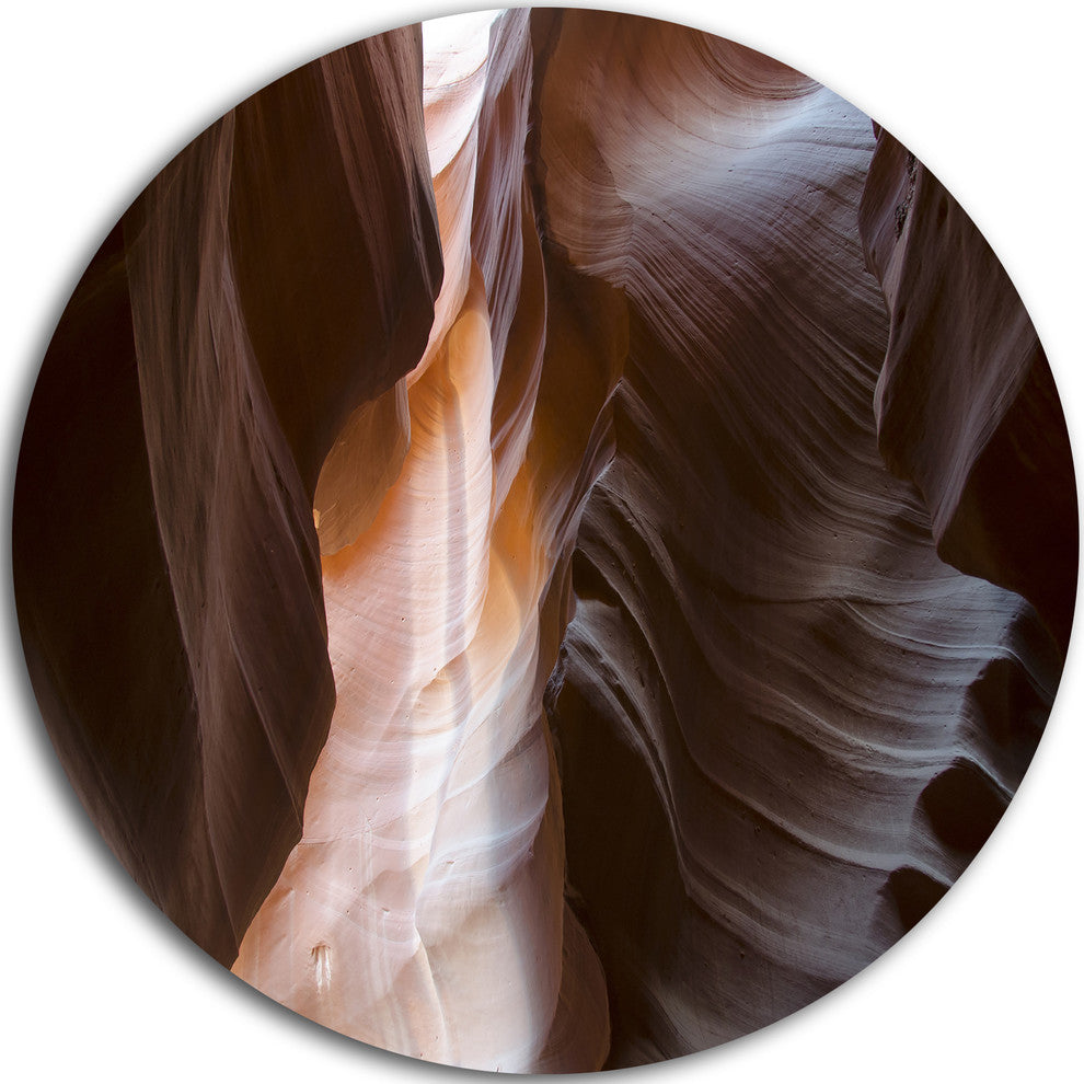 Brown Antelope Canyon, Landscape Photo Disc Metal Artwork, 38"