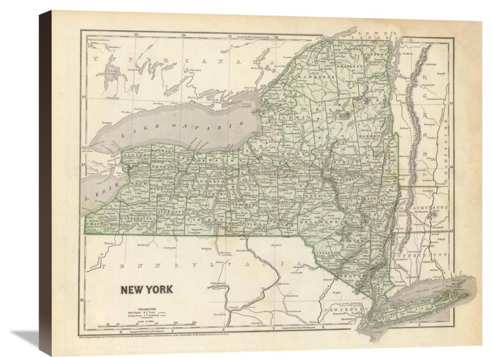 "New York, 1845" Stretched Canvas Giclee by Sidney E. Morse, 30"x24"