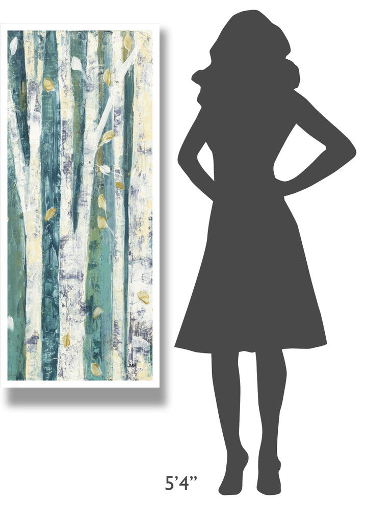 "Birches in Spring Panel III" Digital Paper Print by Julia Purinton, 22"x52"
