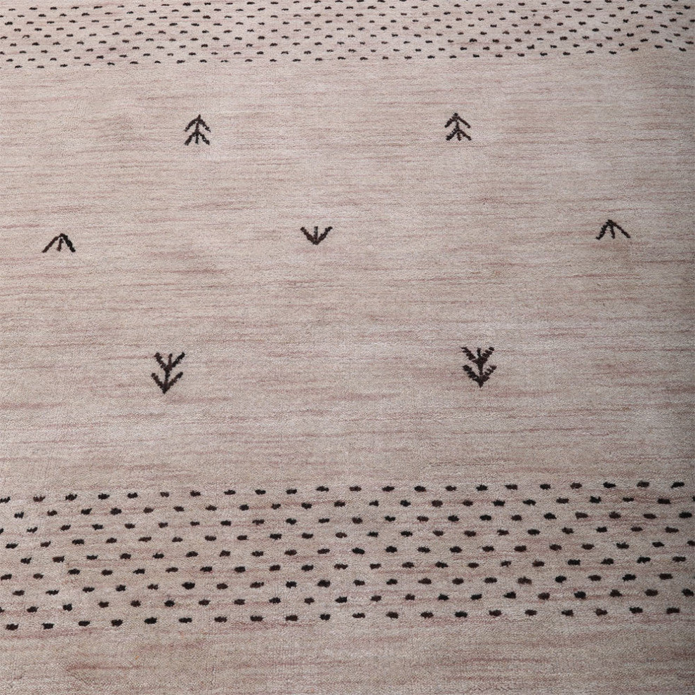 HAND KNOTTED LOOM WOOL ECO-FRIENDLY AREA RUGS - Rectangle, Beige, Contemporary