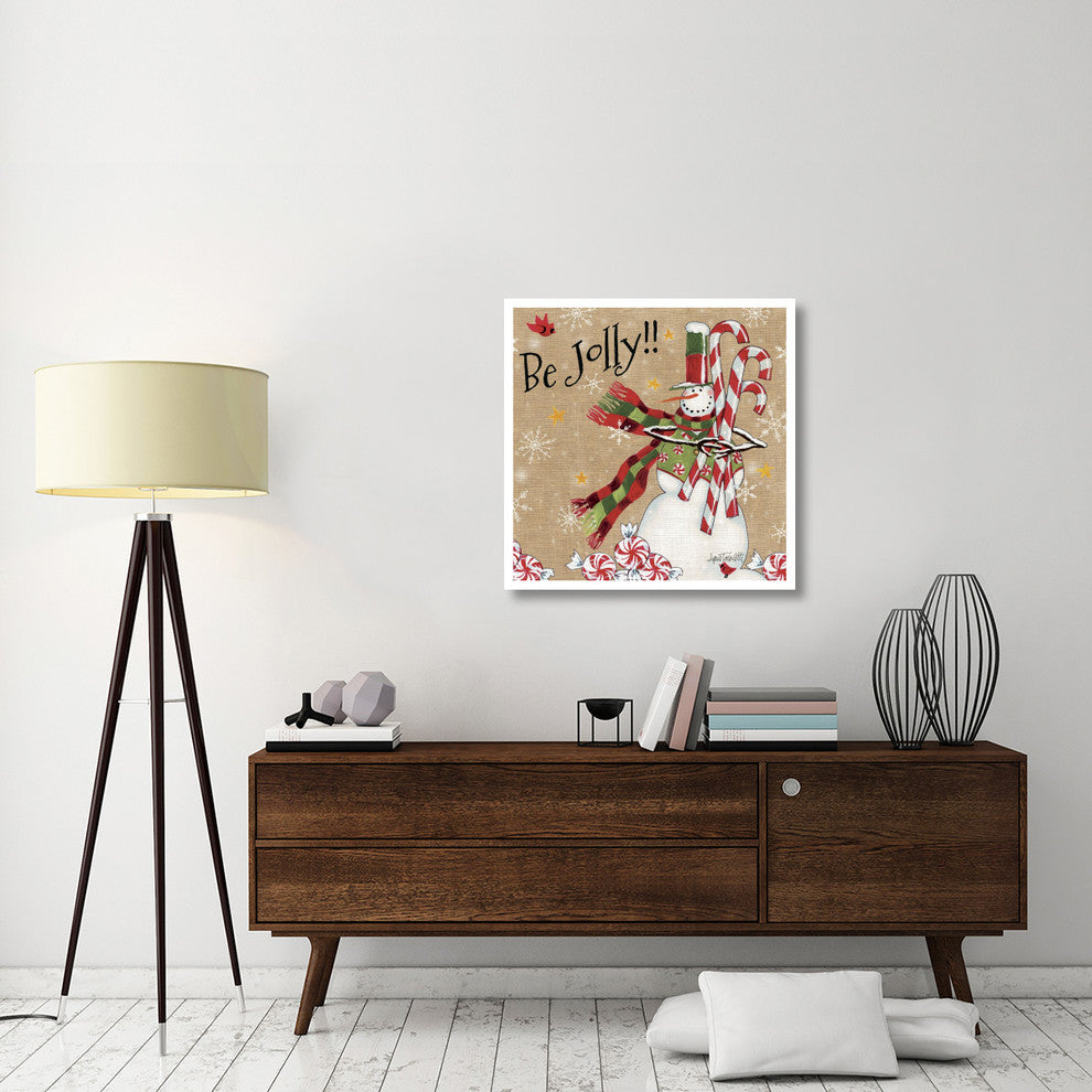 "Sweet Snowmen II" Digital Paper Print by Anne Tavoletti, 32"x32"