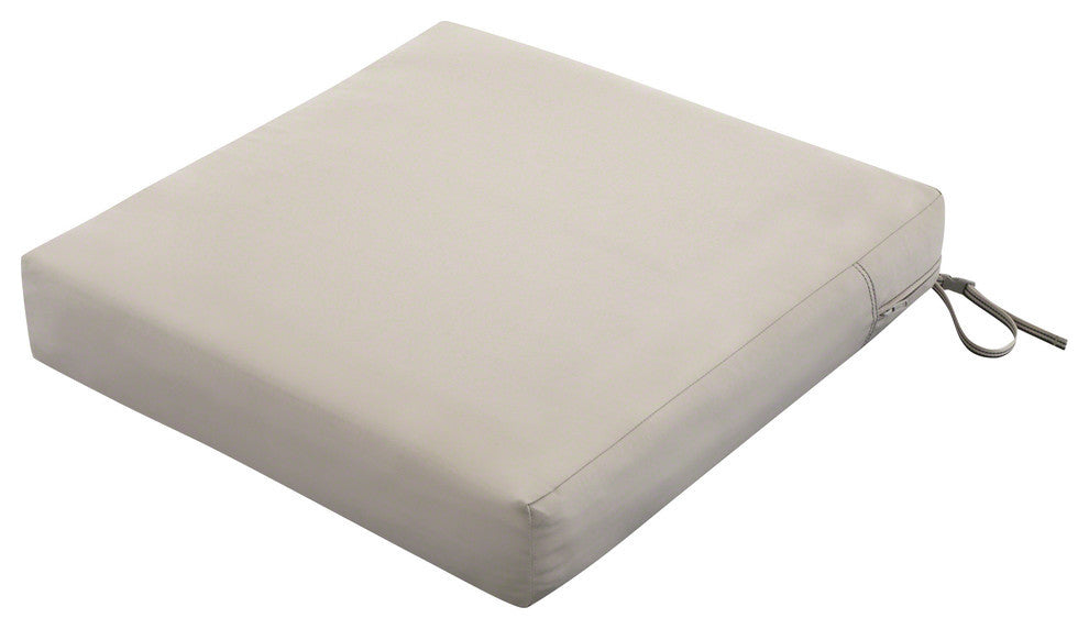 Square Patio Seat Cushion Slip Cover and Foam, Mushroom, 25"x25"x5"