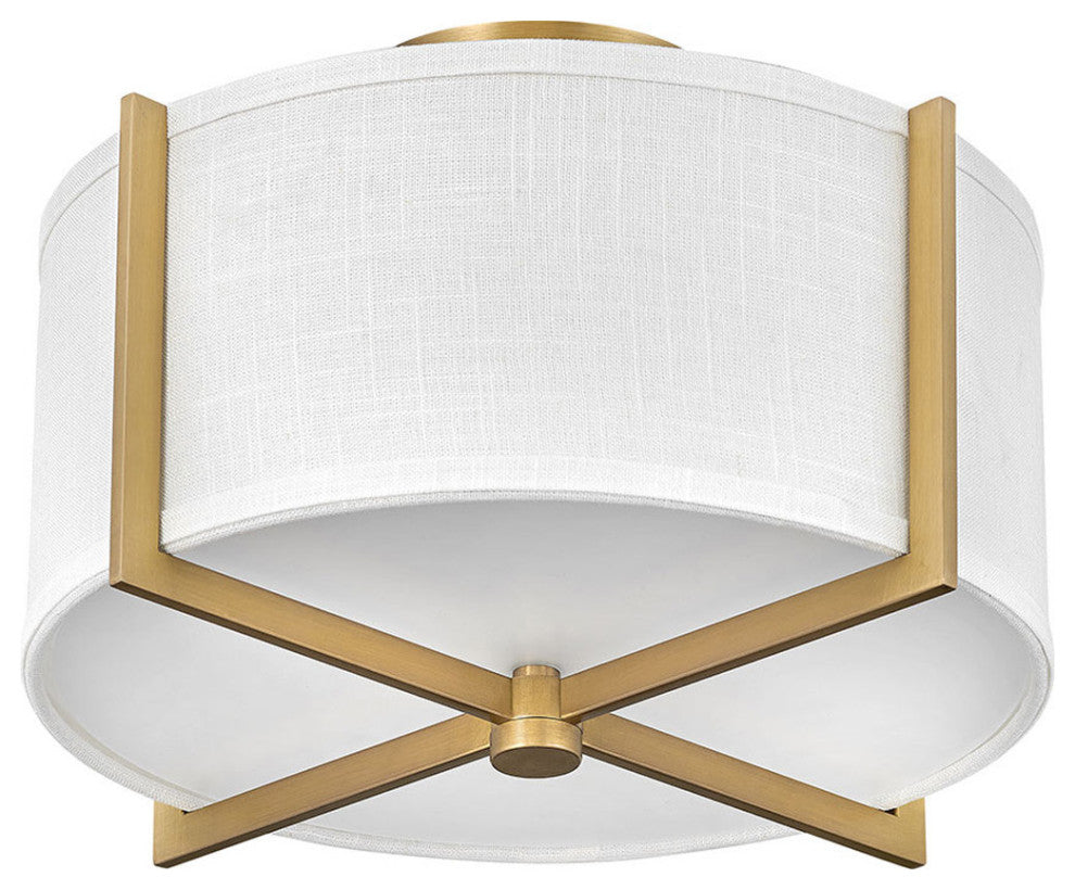 Hinkley Axis Medium Semi-Flush Mount, Heritage Brass
