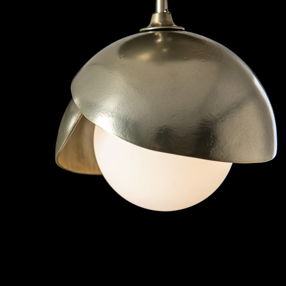Brooklyn 1-Light Double Shade Semi-Flush, Modern Brass, Modern Brass Accents