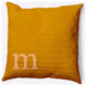18" x 18" Modern Monogram Indoor/Outdoor Polyester Throw Pillow, Autumn Gold