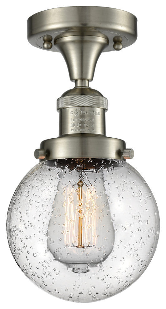 Innovations 517-1Ch-Sn-G204-6-Led 1 Light Dimmable Led 6" Semi-Flush Mount