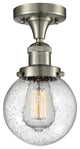 Innovations 517-1Ch-Sn-G204-6-Led 1 Light Dimmable Led 6" Semi-Flush Mount
