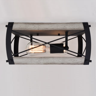 Montclare 13.5" 2 Light Flush Mount Textured Black and White Ash