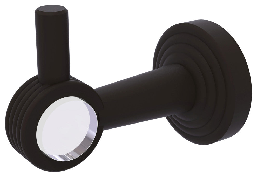 Pacific Beach Robe Hook with Groovy Accents, Oil Rubbed Bronze
