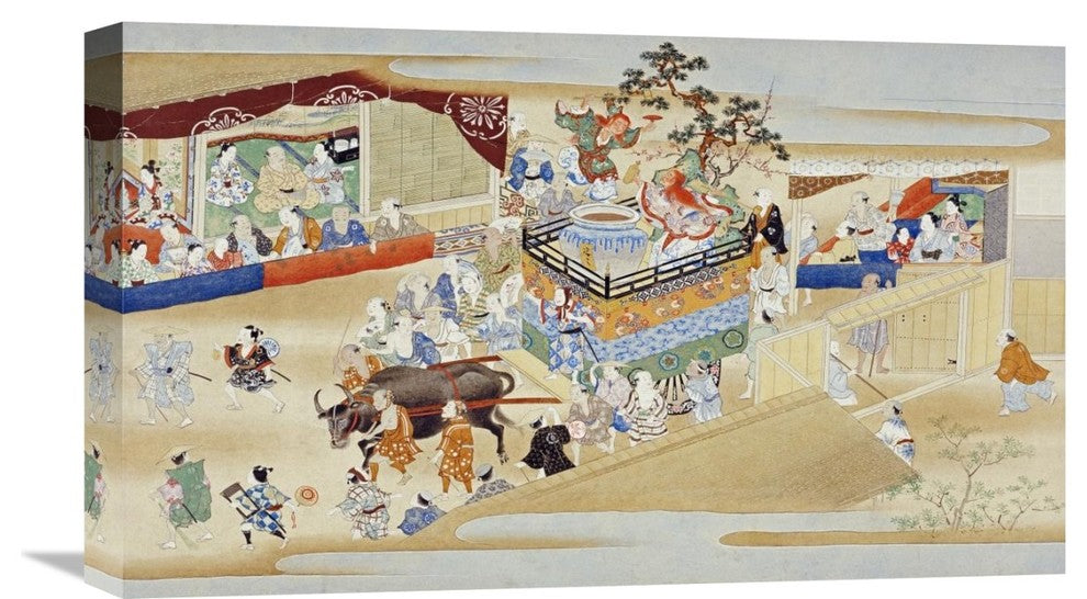 "Festival Scene" Stretched Canvas Giclee by Sumiyoshi School, 22"x13"