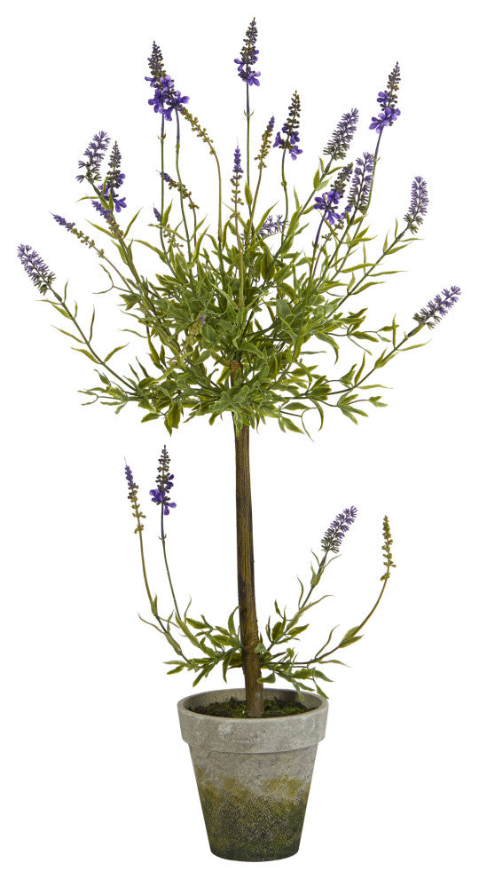 34" Lavender Single Ball Topiary Artificial Tree