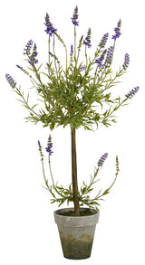 34" Lavender Single Ball Topiary Artificial Tree