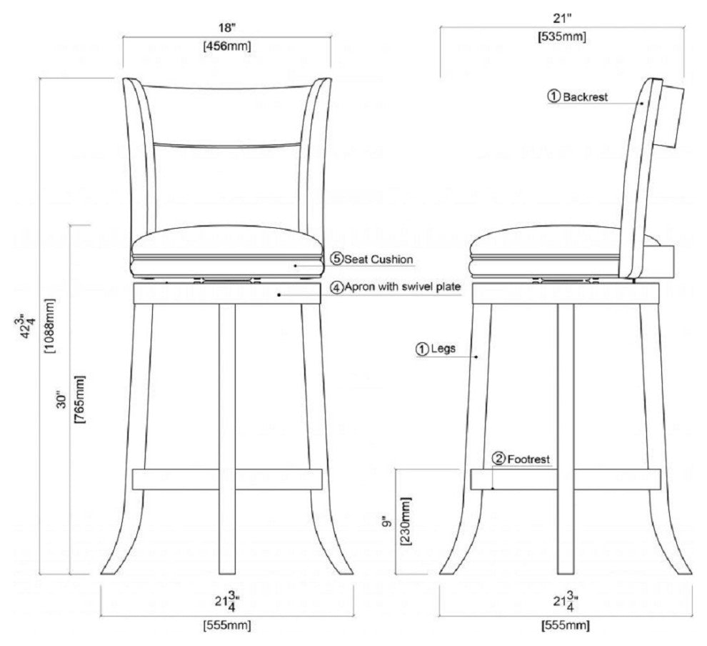 29" Palmetto Swvl Stool, Brandy