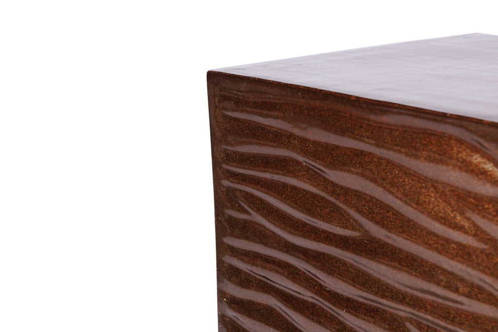 Zen Brown Ceramic Patio Stool