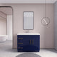 Rosa 42" Free Standing Modern Vanity, High Gloss Night Blue, Glossy White Top